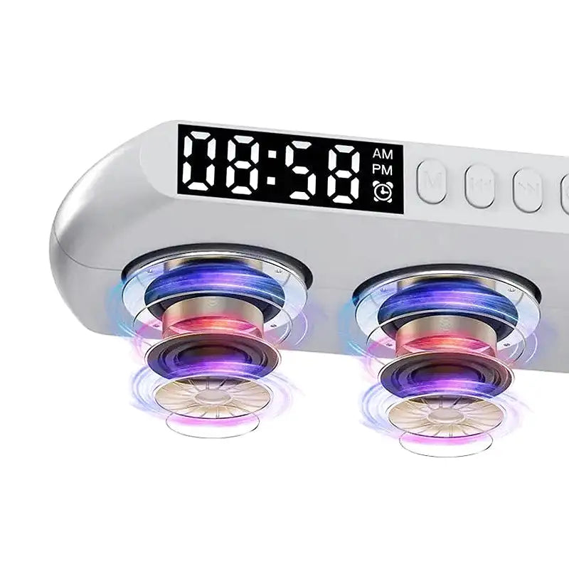 Réveil LED arc-en-ciel en forme de croissant -  - reveil-lumineux-musique - ["bluetooth","lumineux","Radio R\u00e9veil Lumineux","R\u00e9veil bluetooth","veilleuse"]