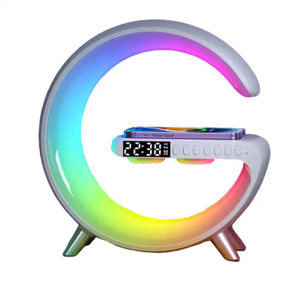 Réveil LED arc-en-ciel en forme de croissant -  - reveil-lumineux-musique - ["bluetooth","lumineux","Radio R\u00e9veil Lumineux","R\u00e9veil bluetooth","veilleuse"]