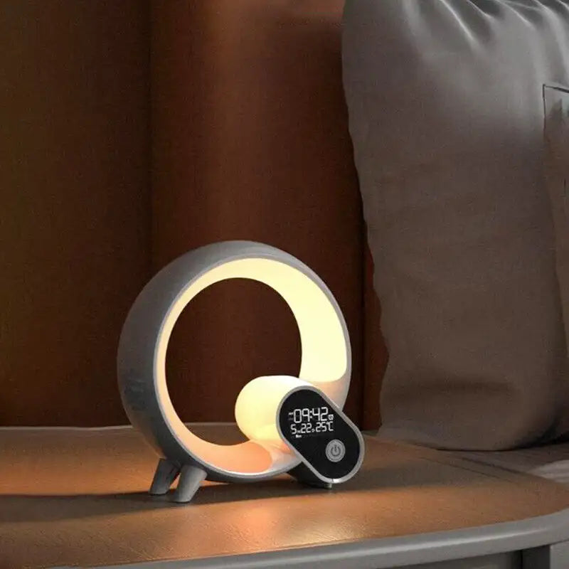 Réveil LED circulaire multicolore avec affichage numérique -  - reveil-simulateur-daube-et-musique-de-nature - ["intelligent","simulateur d'aube"]