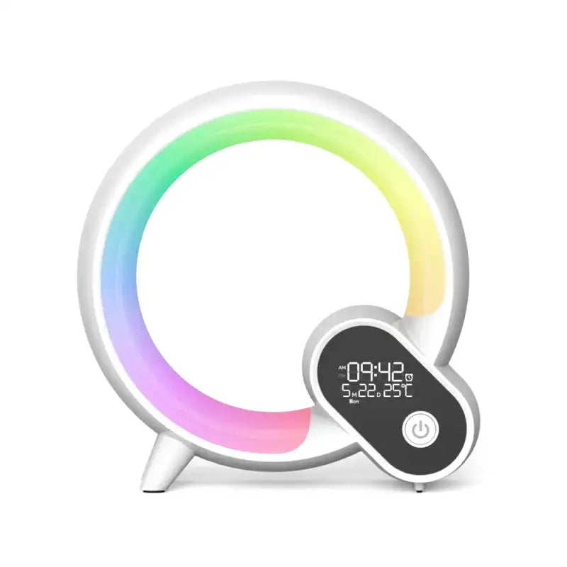 Réveil LED circulaire multicolore avec affichage numérique -  - reveil-simulateur-daube-et-musique-de-nature - ["intelligent","simulateur d'aube"]