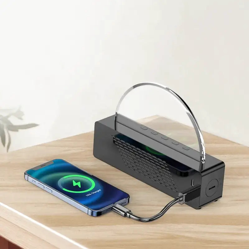 Réveil LED noir avec demi-coupole en verre -  - reveil-simulateur-daube-et-crepuscule - ["intelligent","simulateur d'aube"]