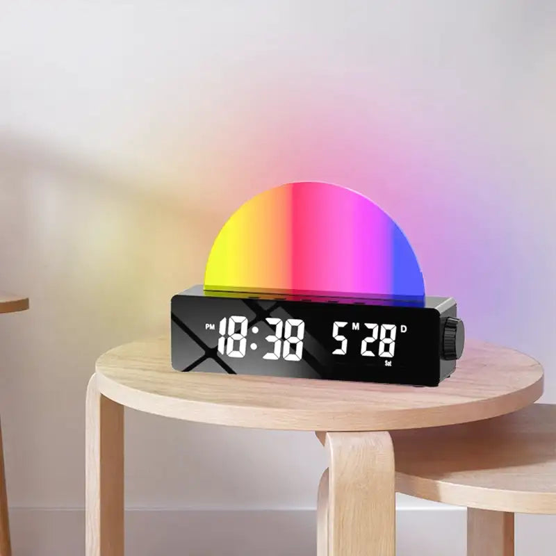 Réveil LED noir avec demi-coupole en verre -  - reveil-simulateur-daube-et-crepuscule - ["intelligent","simulateur d'aube"]