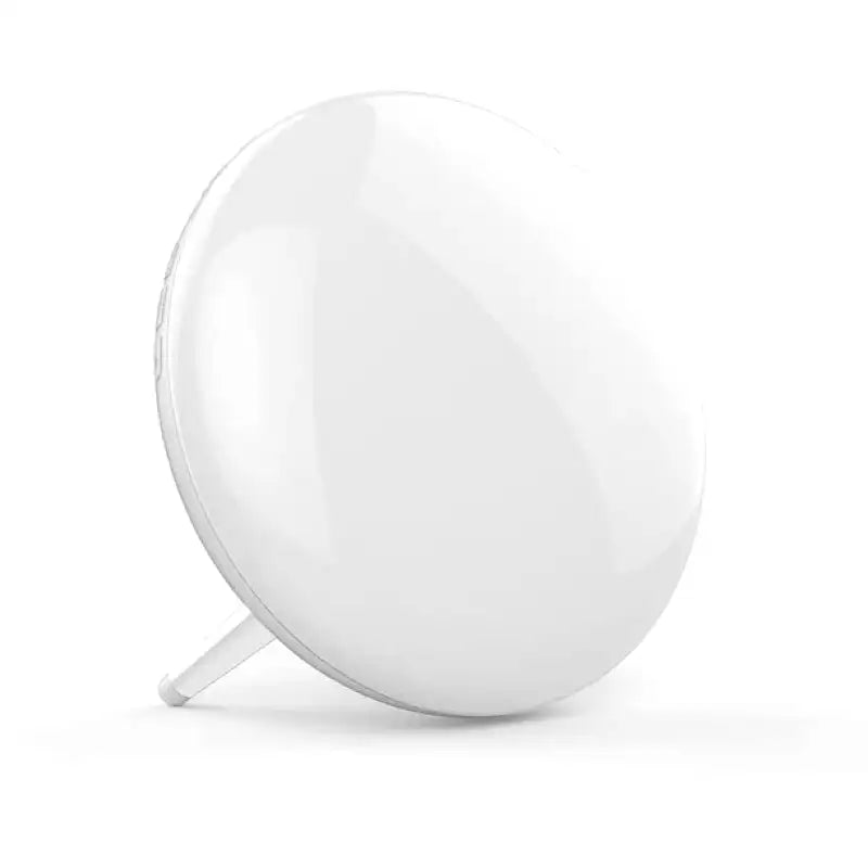 Réveil LED rond avec socle en métal argenté -  - reveil-simulateur-daube-port-usb - ["intelligent","simulateur d'aube"]