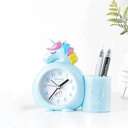 Réveil licorne bleu pastel avec pot intégré -  - reveil-licorne-enfant - ["enfant","r\u00e9veil enfant"]