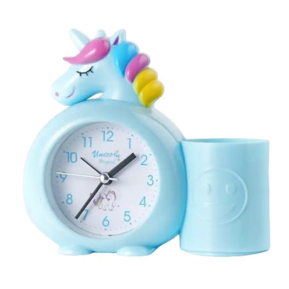 Réveil licorne bleu pastel avec pot intégré -  - reveil-licorne-enfant - ["enfant","r\u00e9veil enfant"]