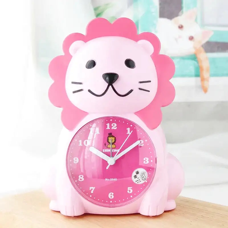 Réveil lion en plastique orange pour chambre d’enfant -  - reveil-enfant-lion - ["analogique","enfant","petit","r\u00e9veil enfant","simple","\u00e9ducatif"]