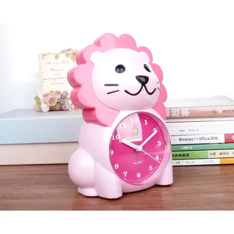 Réveil lion en plastique orange pour chambre d’enfant -  - reveil-enfant-lion - ["analogique","enfant","petit","r\u00e9veil enfant","simple","\u00e9ducatif"]