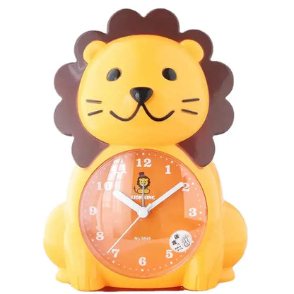 Réveil lion en plastique orange pour chambre d’enfant -  - reveil-enfant-lion - ["analogique","enfant","petit","r\u00e9veil enfant","simple","\u00e9ducatif"]