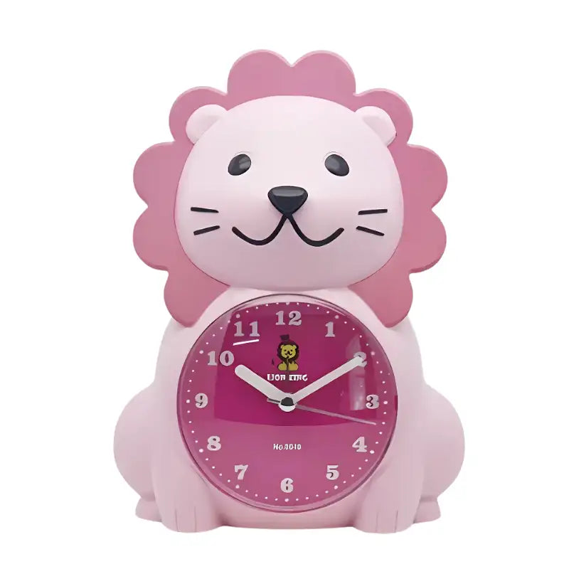 Réveil lion en plastique orange pour chambre d’enfant -  - reveil-enfant-lion - ["analogique","enfant","petit","r\u00e9veil enfant","simple","\u00e9ducatif"]
