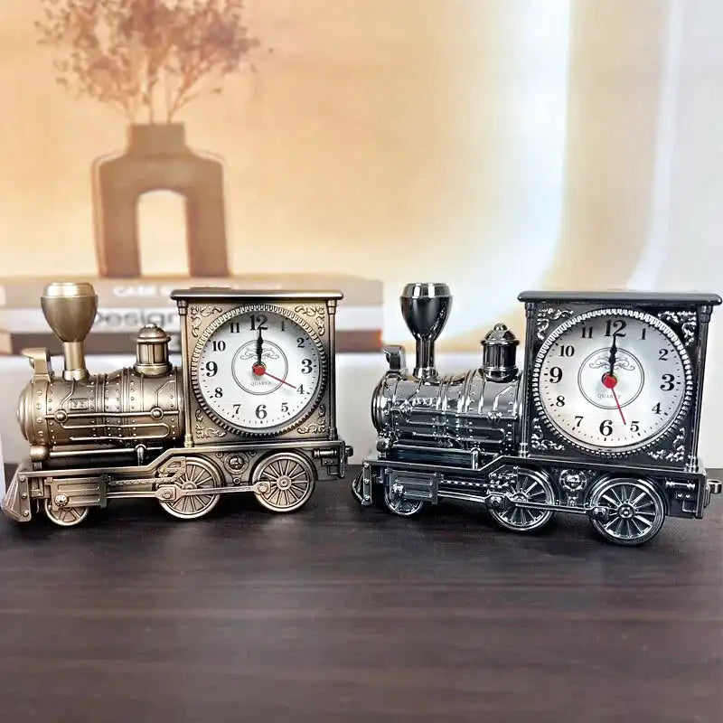 Réveil locomotive en métal bronze style vintage -  - reveil-vintage-train - []