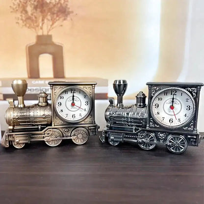 Réveil locomotive en métal bronze style vintage -  - reveil-vintage-train - []