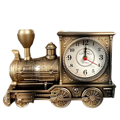 Réveil locomotive en métal bronze style vintage -  - reveil-vintage-train - []