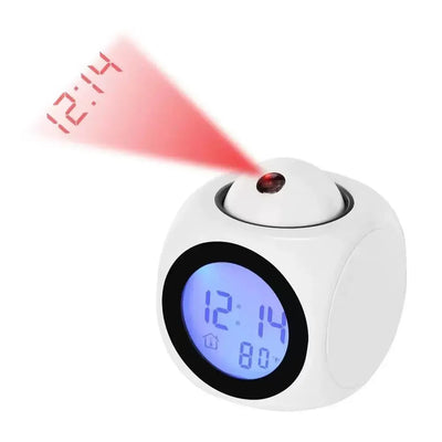 Réveil projecteur sphérique blanc avec écran LCD -  - reveil-lumineux-au-plafond - ["lumineux","projecteur","radio reveil projecteur","Radio R\u00e9veil Lumineux","r\u00e9veil projecteur"]