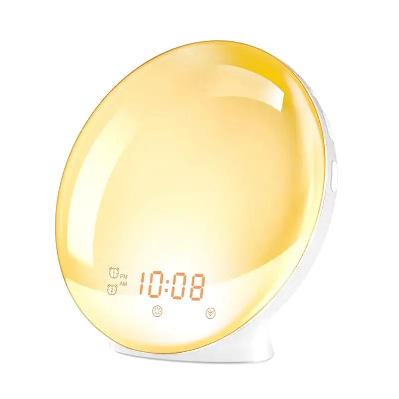 Réveil lumineux rond imitation lever de soleil -  - reveil-intelligent-avec-radio - ["intelligent","lumineux","Radio R\u00e9veil Lumineux","veilleuse"]