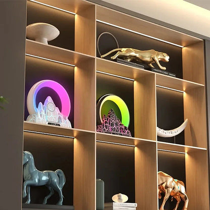 Réveil montagne LED marbré rose et noir -  - reeil-luminotherapie-enfant - ["bluetooth","enfant","luminoth\u00e9rapie","R\u00e9veil bluetooth","r\u00e9veil enfant","veilleuse"]