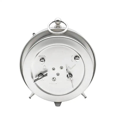 Réveil mécanique argenté avec dateur rétro -  - reveil-mecanique-vintage - ["Jour Nuit"]