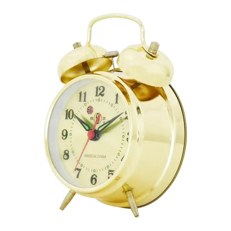 Réveil mécanique doré à double cloche vintage -  - reveil-mecanique-cloche - ["analogique","Jour Nuit","R\u00e9veil Analogique"]