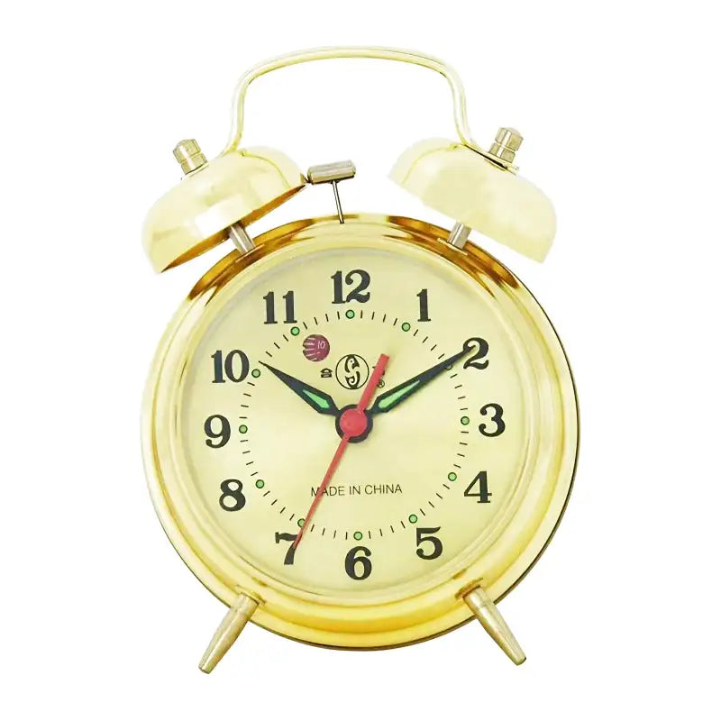 Réveil mécanique doré à double cloche vintage -  - reveil-mecanique-cloche - ["analogique","Jour Nuit","R\u00e9veil Analogique"]