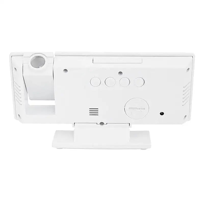 Réveil miroir numérique rectangulaire en verre blanc -  - reveil-projecteur-blanc - ["projecteur","radio reveil projecteur","r\u00e9veil projecteur"]