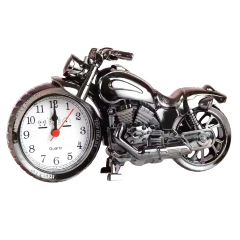 Réveil moto décoratif en métal chromé -  - reveil-vintage-moto - []