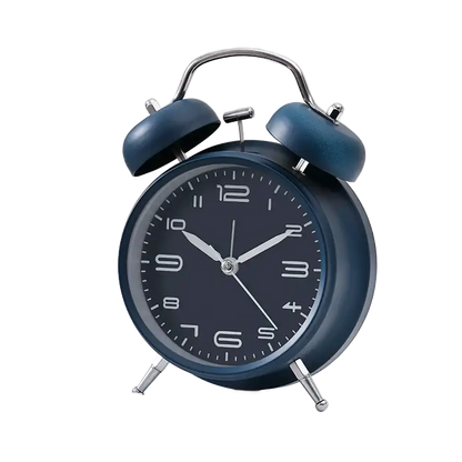 Réveil noir mat style rétro en métal chromé -  - reveil-ado-original - ["ado","analogique","m\u00e9canique","petit","R\u00e9veil Analogique","simple","vintage"]