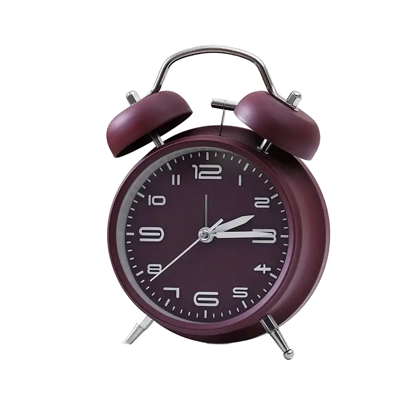 Réveil noir mat style rétro en métal chromé -  - reveil-ado-original - ["ado","analogique","m\u00e9canique","petit","R\u00e9veil Analogique","simple","vintage"]