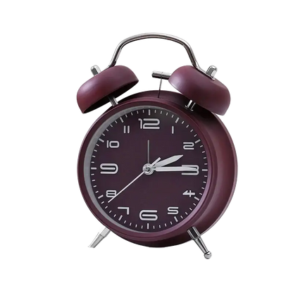 Réveil noir mat style rétro en métal chromé -  - reveil-ado-original - ["ado","analogique","m\u00e9canique","petit","R\u00e9veil Analogique","simple","vintage"]