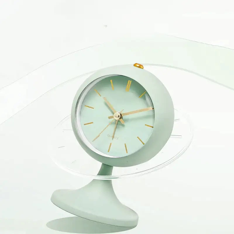 Réveil noir mat sur pied avec aiguilles dorées -  - reveil-vintage-sur-pied - []