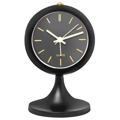Réveil noir mat sur pied avec aiguilles dorées -  - reveil-vintage-sur-pied - []