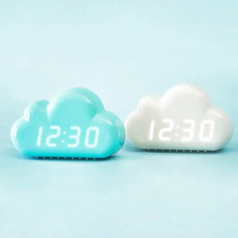 Réveil nuage en plastique avec affichage LED blanc -  - reveil-enfant-nuage - ["enfant","lumineux","Radio R\u00e9veil Lumineux","r\u00e9veil enfant","\u00e9ducatif"]
