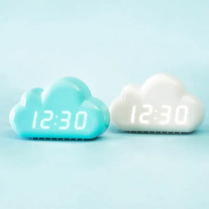 Réveil nuage en plastique avec affichage LED blanc -  - reveil-enfant-nuage - ["enfant","lumineux","Radio R\u00e9veil Lumineux","r\u00e9veil enfant","\u00e9ducatif"]