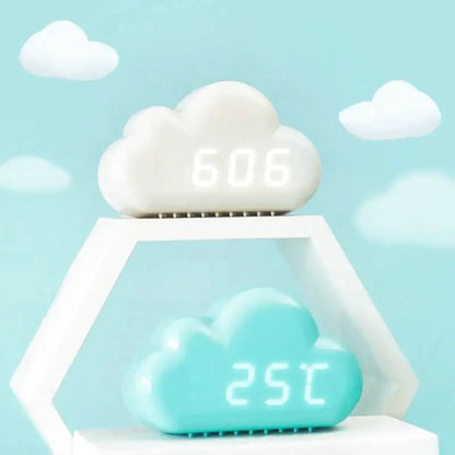 Réveil nuage en plastique avec affichage LED blanc -  - reveil-enfant-nuage - ["enfant","lumineux","Radio R\u00e9veil Lumineux","r\u00e9veil enfant","\u00e9ducatif"]