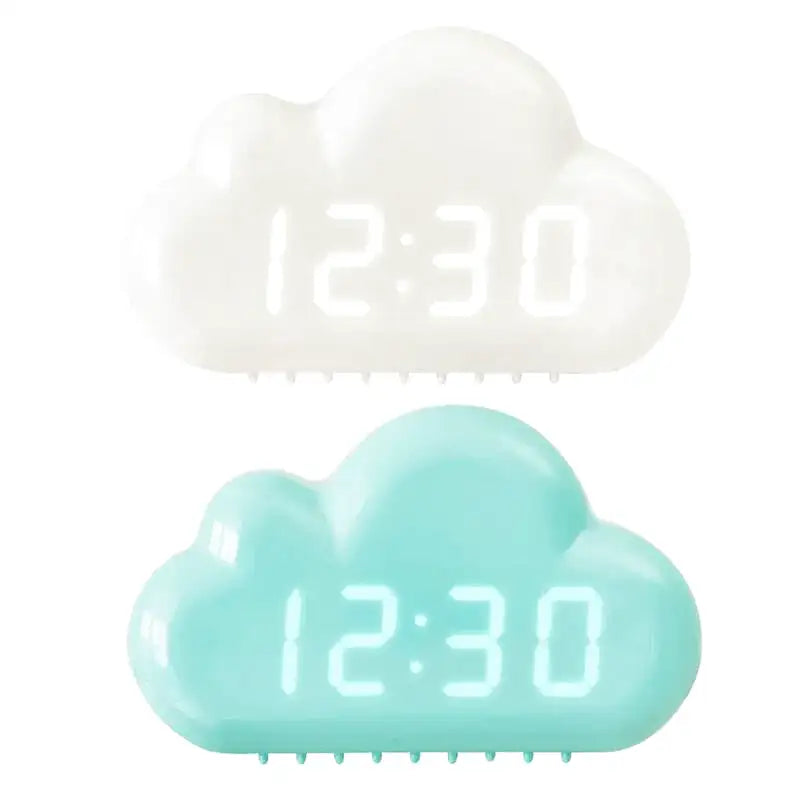 Réveil nuage en plastique avec affichage LED blanc -  - reveil-enfant-nuage - ["enfant","lumineux","Radio R\u00e9veil Lumineux","r\u00e9veil enfant","\u00e9ducatif"]