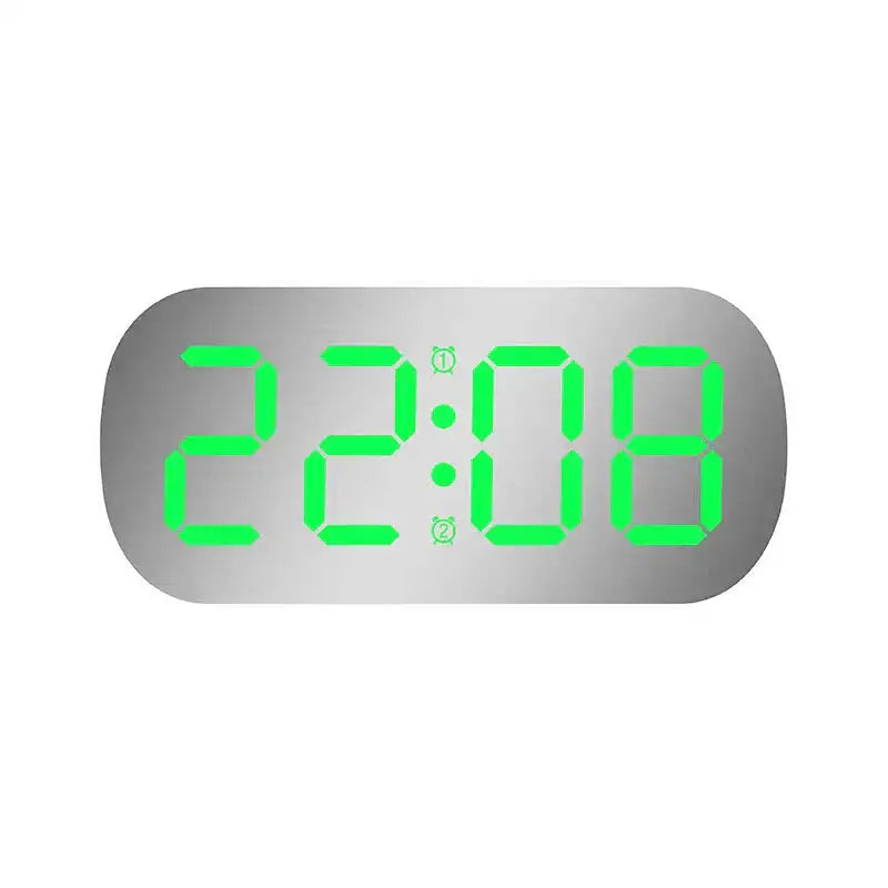 Réveil numérique argenté à grands chiffres LED verts -  - reveil-lumineux-gros-chiffres - ["lumineux","Radio R\u00e9veil Lumineux"]