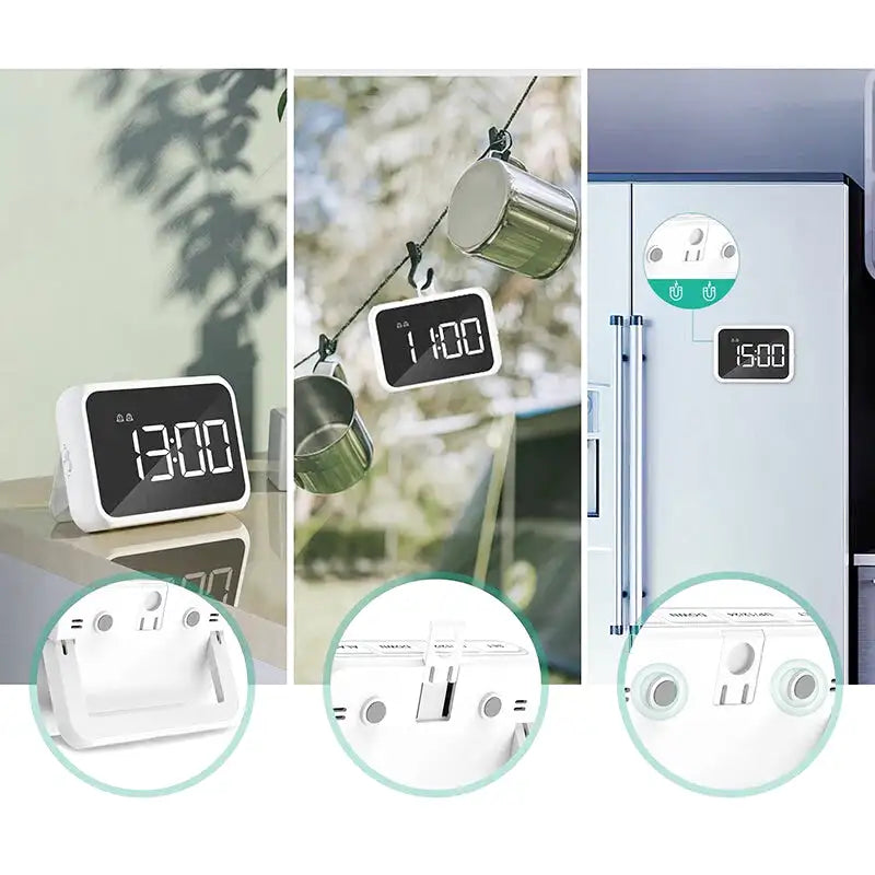 Réveil numérique blanc à affichage LED contrasté -  - reveil-numerique-petit-format - ["voyage"]