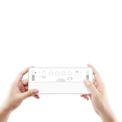 Réveil numérique blanc avec affichage température et humidité -  - reveil-lumineux-enfant - ["enfant","lumineux","Radio R\u00e9veil Lumineux","r\u00e9veil enfant"]