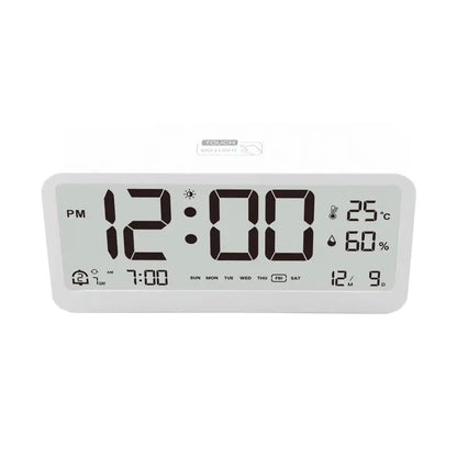 Réveil numérique blanc avec affichage température et humidité -  - reveil-lumineux-enfant - ["enfant","lumineux","Radio R\u00e9veil Lumineux","r\u00e9veil enfant"]