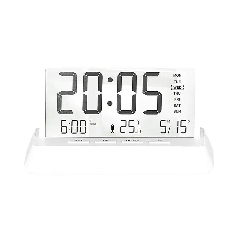 Réveil numérique blanc avec température et date intégrées -  - reveil-numerique-temperature - ["ado"]