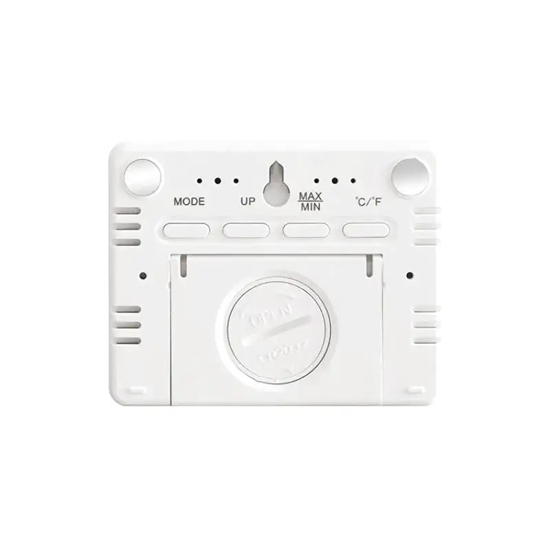 Réveil numérique blanc avec température et humidité intégrées -  - reveil-de-voyage-silencieux - ["connect\u00e9","digital","num\u00e9rique","petit","simple","voyage"]