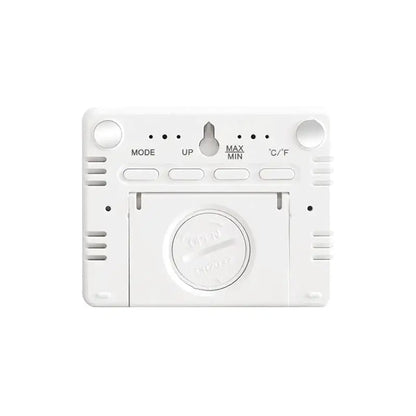 Réveil numérique blanc avec température et humidité intégrées -  - reveil-de-voyage-silencieux - ["connect\u00e9","digital","num\u00e9rique","petit","simple","voyage"]