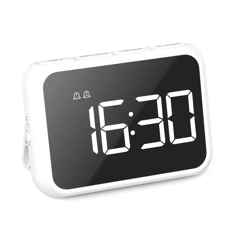 Réveil numérique blanc écran noir à grands chiffres -  - reveil-numerique-double-alarme - ["intelligent"]