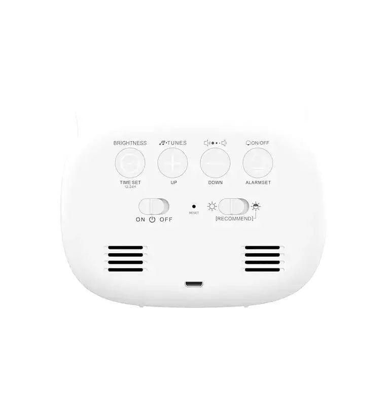 Réveil numérique blanc en forme de chat minimaliste -  - reveil-jour-nuit-pour-bebe - ["chat","enfant","Jour Nuit","r\u00e9veil enfant","veilleuse"]