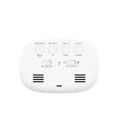 Réveil numérique blanc en forme de chat minimaliste -  - reveil-jour-nuit-pour-bebe - ["chat","enfant","Jour Nuit","r\u00e9veil enfant","veilleuse"]