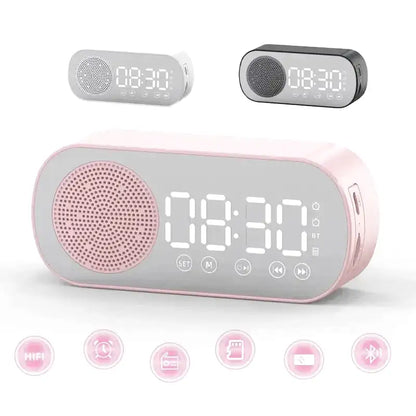 Réveil numérique cylindrique gris avec haut-parleur Bluetooth -  - reveil-numerique-avec-radio - ["bluetooth","R\u00e9veil bluetooth"]