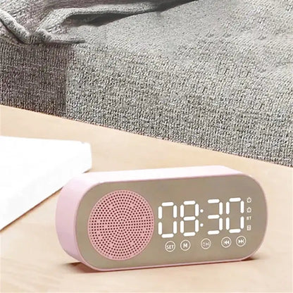 Réveil numérique cylindrique gris avec haut-parleur Bluetooth -  - reveil-numerique-avec-radio - ["bluetooth","R\u00e9veil bluetooth"]