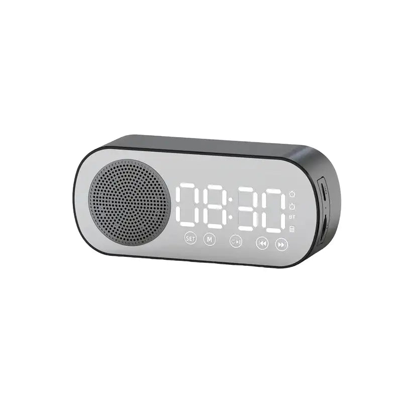 Réveil numérique cylindrique gris avec haut-parleur Bluetooth -  - reveil-numerique-avec-radio - ["bluetooth","R\u00e9veil bluetooth"]