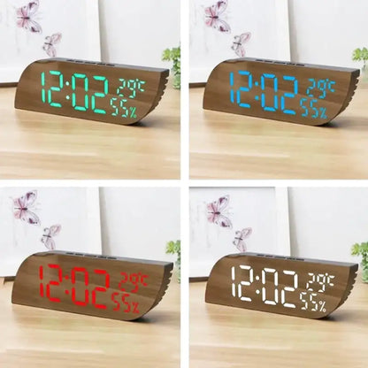 Réveil numérique en bois clair avec afficheur LED blanc -  - reveil-lumineux-avec-piles - ["lumineux","Radio R\u00e9veil Lumineux"]