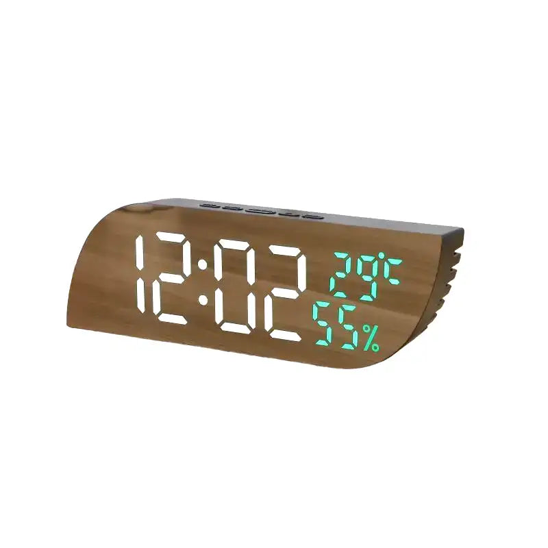 Réveil numérique en bois clair avec afficheur LED blanc -  - reveil-lumineux-avec-piles - ["lumineux","Radio R\u00e9veil Lumineux"]