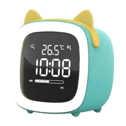 Réveil numérique en plastique rose avec oreilles de chat -  - reveil-veilleuse-chat - ["chat","veilleuse"]