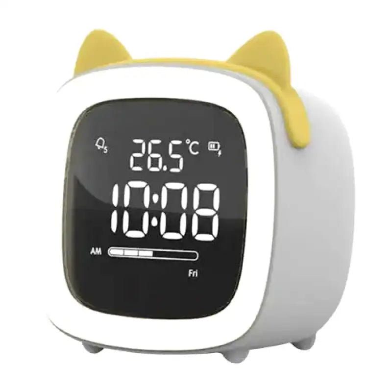 Réveil numérique en plastique rose avec oreilles de chat -  - reveil-veilleuse-chat - ["chat","veilleuse"]